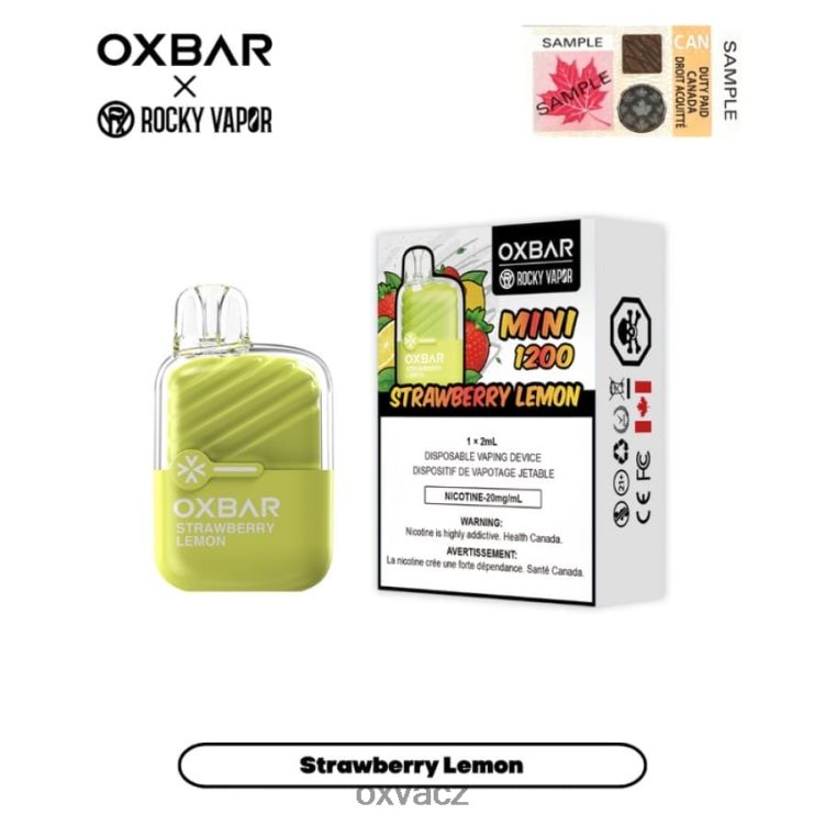 OXVA Disposable Vape - jahodový citron D6826F19 OXVA OXBAR MINI 1200
